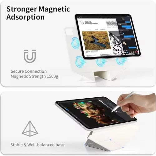 ZOYU Infinite Lift Magnetic Detachable Case for iPad Air 11″ (M2/M3), iPad Pro 11″ & iPad 10th/11th Gen (A16) – Adjustable Stand with Pencil Slot
