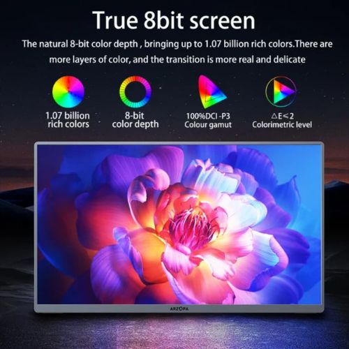 Arzopa A3C Pro 13.3" FHD OLED Portable Monitor | 100% DCI-P3 100,000:1 Contrast Ultra-Slim Display