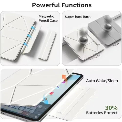 ZOYU Infinite Lift Magnetic Detachable Case for iPad Air 11″ (M2/M3), iPad Pro 11″ & iPad 10th/11th Gen (A16) – Adjustable Stand with Pencil Slot