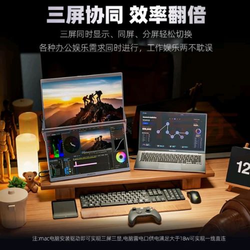 Arzopa E1 15.6" Dual Screen Portable Monitor | Foldable FHD 1080P Dual Display with Kickstand