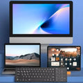 BOW HB318D Mini Foldable Wireless Bluetooth Keyboard with Touchpad & Numeric Keypad for PC, iPad & Tablets
