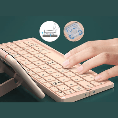 Mini Foldable Bluetooth Keyboard with Magnetic Stand