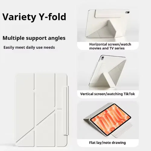 ZOYU Y-Fold Magnetic Case for iPad Air 11″ / 10.9″ & iPad 10th Gen (A16) – Detachable Smart Cover with Multi-Angle Stand