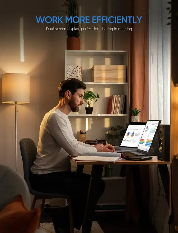 Arzopa S1 Table 15.6" FHD Portable Monitor | 1080P IPS HDR Display with Built-in Table Kickstand