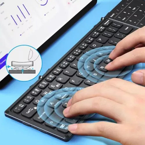 BOW HB318D Mini Foldable Wireless Bluetooth Keyboard with Touchpad & Numeric Keypad for PC, iPad & Tablets