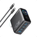 Anker Zolo 140W USB-C Charger – 4-Port PD 3.1 GaN Fast Charger with Smart Touch Display & USB-C Cable (B2697)
