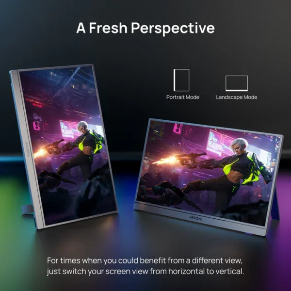 Arzopa Z3FC 16.1" 144Hz FHD Portable Gaming Monitor | 100% sRGB IPS Display with Built-in Kickstand