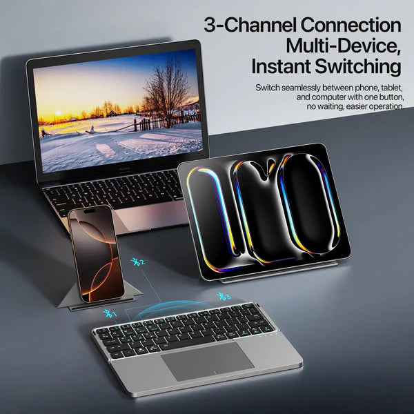 Foldable Wireless Keyboard with Touchpad for iPad, MacBook & Mobile