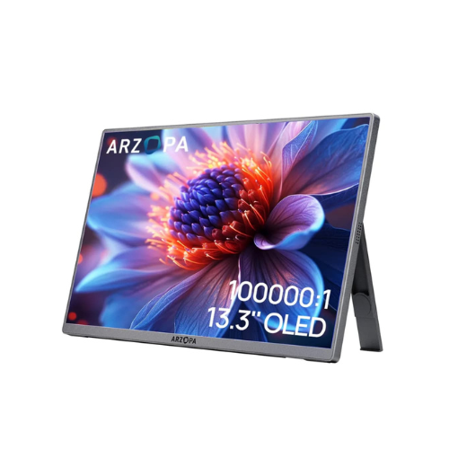 Arzopa A3C Pro 13.3" FHD OLED Portable Monitor | 100% DCI-P3 100,000:1 Contrast Ultra-Slim Display