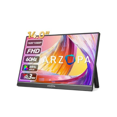 Arzopa A1S 15.6" FHD Portable Monitor | 1080P IPS HDR Ultra-Slim Display with Smart Cover