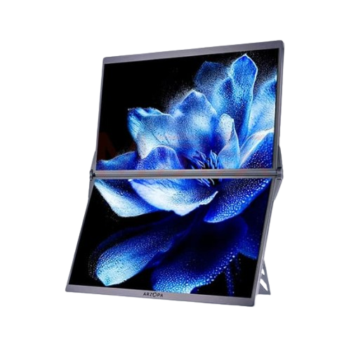 Arzopa E1 15.6" Dual Screen Portable Monitor | Foldable FHD 1080P Dual Display with Kickstand