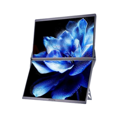 Arzopa E1 15.6" Dual Screen Portable Monitor | Foldable FHD 1080P Dual Display with Kickstand