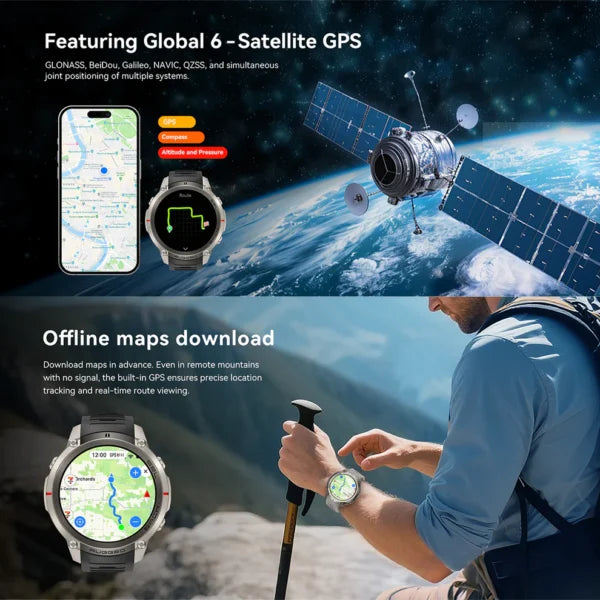 VWAR T-Rex 4 Rugged GPS Sports Smartwatch | 1.43" AMOLED Display, Bluetooth Calling & Military-Grade Durability