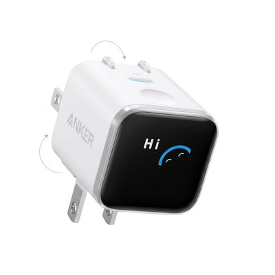 Anker Nano Charger (45W) with Smart Digital Display – Ultra-Compact GaN Fast Charger, 180° Foldable Plug, PPS Support for Samsung Galaxy, iPhone & MacBook Air (Chinese Variant)