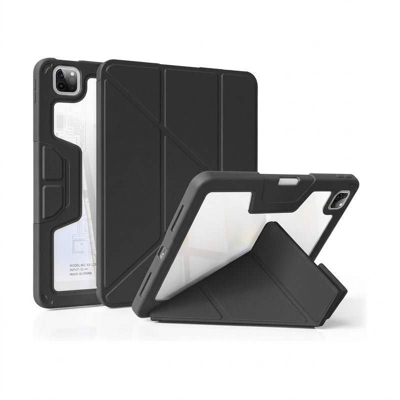 ZOYU Clear Protective Case with Pencil Holder for iPad Air 11″ (M2/M3), iPad Pro 11″ & iPad 10th/11th Gen (A16) – Shockproof Bumper & Multi-Angle Stand
